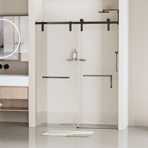 NicBex Shower Door 76" H Frameless Single Sliding Shower Doors, 5/16" (8mm) Thick Tempered Glass with Explosion-proof Film - 1 of 4