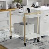 Martha Stewart Liam 2-Tier Office Storage and Printer Cart with Metal Frame - 2 of 4