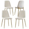 Modern Design Armless Dining Chair Set Of 4 With Gold Metal Legs,Linen Dining Chair for Dining Room,Kitchen Chair,Farmhouse-Tanpinhause - 2 of 4