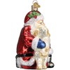Old World Christmas Glass Blown Ornament, Santa Puppy Love - 2 of 3