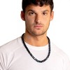 Men's Black and Blue Polished Stainless Steel Byzantine Chain Necklace - 2 of 4