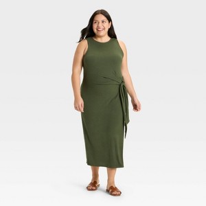 Women's Side-Tie Midi A-Line Dress - Ava & Viv™ - 1 of 3