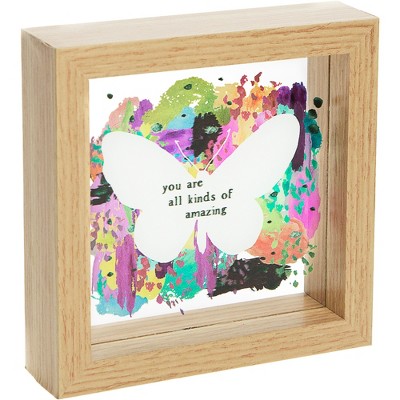 Pavilion Gift Company - Amazing - 5" x 5" Framed Glass Plaque - Wall Sign Panels
