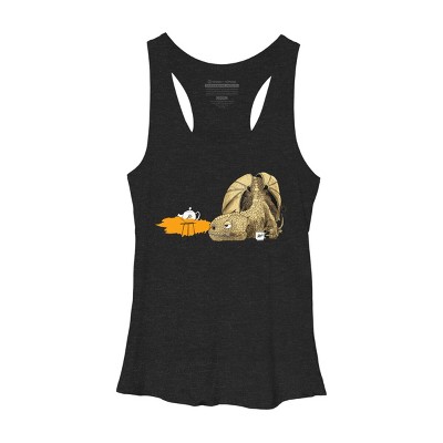Women's Design By Humans Dragon making Tea By djrbennett Racerback Tank Top