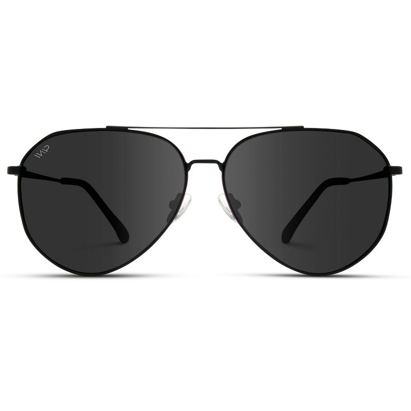 WMP Eyewear Geometric Metal Frame Aviator Polarized Sunglasses, 1 of 5