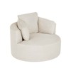 AENKYO 49" Compressible Round Chair, Corduroy Accent Chair with Cushioned Backrest 3 pillows No Assembly Required - 4 of 4