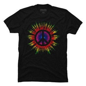 Men's Design By Humans Tie Dye Peace Sign By Mel00 T-Shirt - 1 of 4