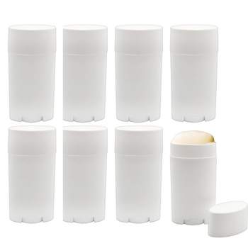 Cornucopia Brands 2.5oz / 75ml Deodorant Containers, 8pk; BPA-Free Plastic Twist-Up Refillable Tubes for DIY Deodorant