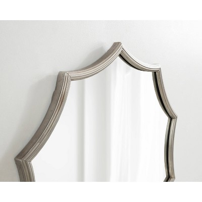 Lalina 24" Silver Scalloped Round Accent Mirror