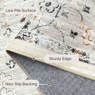 ABYNOW Machine Washable Area Rug – Soft Modern Abstract Carpet for Living Room, Bedroom, and Dining Room, Non-Slip Floor Rug