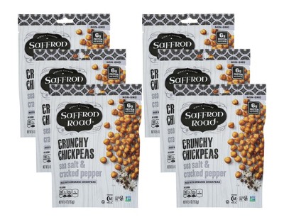 Saffron Road Sea Salt and Cracked Pepper Crunchy Chickpeas - Case of 6/5.4 oz