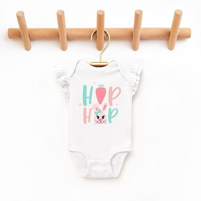 The Juniper Shop Hip Hop Bunny Baby Flutter Sleeve Bodysuit