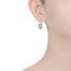 Guili Sterling Silver White Gold Plated Oval Sapphire Blue Cubic Zirconia Leverback Earrings, a Breathtaking Emblem of Sheer Elegance - 3 of 4