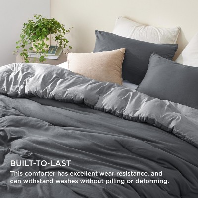 Bedsure Full Size Comforter Set, Reversible Grey Soft Prewashed Bedding for All Seasons, 3 Pieces Warm Down Alternative Bed Set, 1 Lightweight Comforter (82"x — фото 3