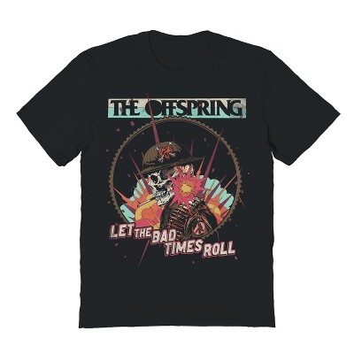 The Offspring Men's Bad Times Army Skull Short Sleeve Graphic Cotton T-Shirt