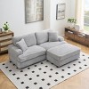 Modern 88.6" Corduroy Deep Seat Sofa with Storage Ottoman, Cloud-Like Comfy 3-Seater Couch for Living Room or Small Spaces–The Pop Home - 3 of 4