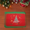 Unique Bargains Christmas Place Mats Linen Red Yellow 13"x17.7" 2 Pcs - 2 of 4