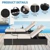 2 Set of Outdoor Chaise Lounge Chairs, Outside Patio Wicker Recliner Gray Rattan Reclining Pool Sunbathing Chair Adjustable Backrest Lounger Furniture - 4 of 4