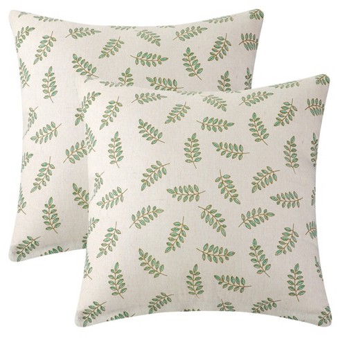 Unique Bargains Leaf-printed Soft Throw Home Decor Living Room Bedroom  Pillow Covers 2 Pcs Small Green Leaves 20 X 20 : Target