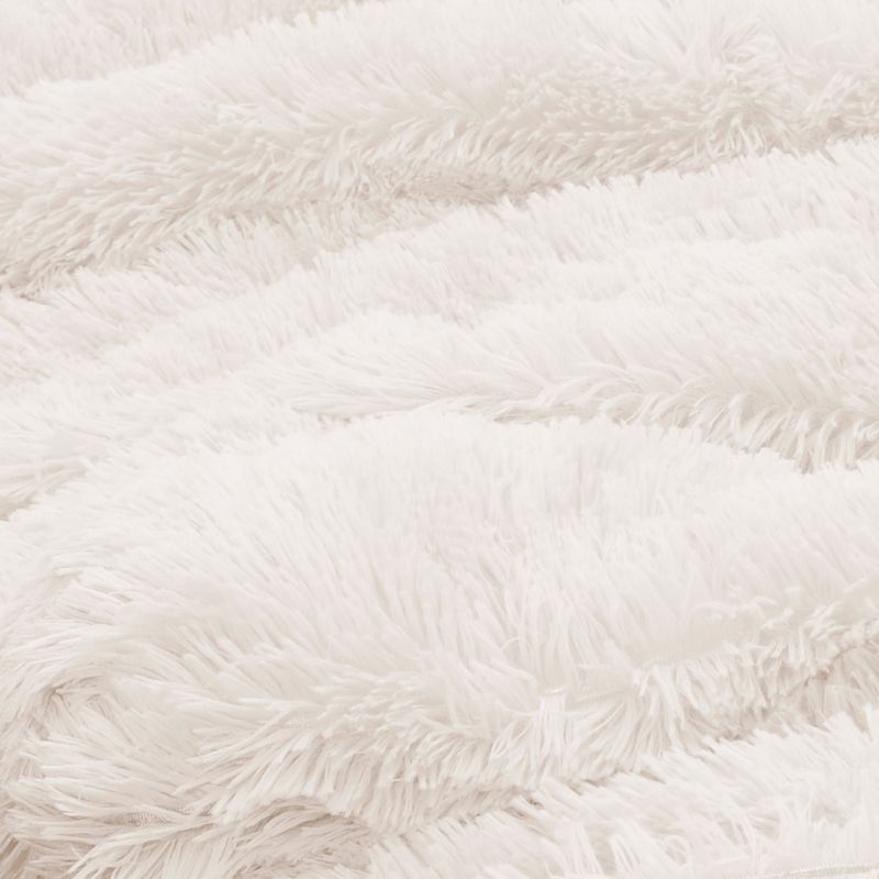 Sweet Jojo Designs Throw Pillow Covers Boho Faux Fur Ivory 2pc, 4 of 5