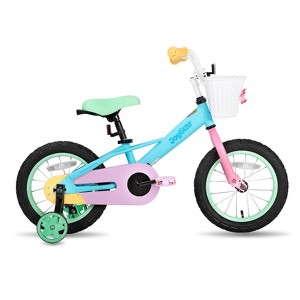 JOYSTAR Kids Bike for 2-7 Years, 12" 14" 16" Girls Toddler Bicycle with Training Wheels & Coaster Brake, Rainbow Bike, Macarons - 1 of 4