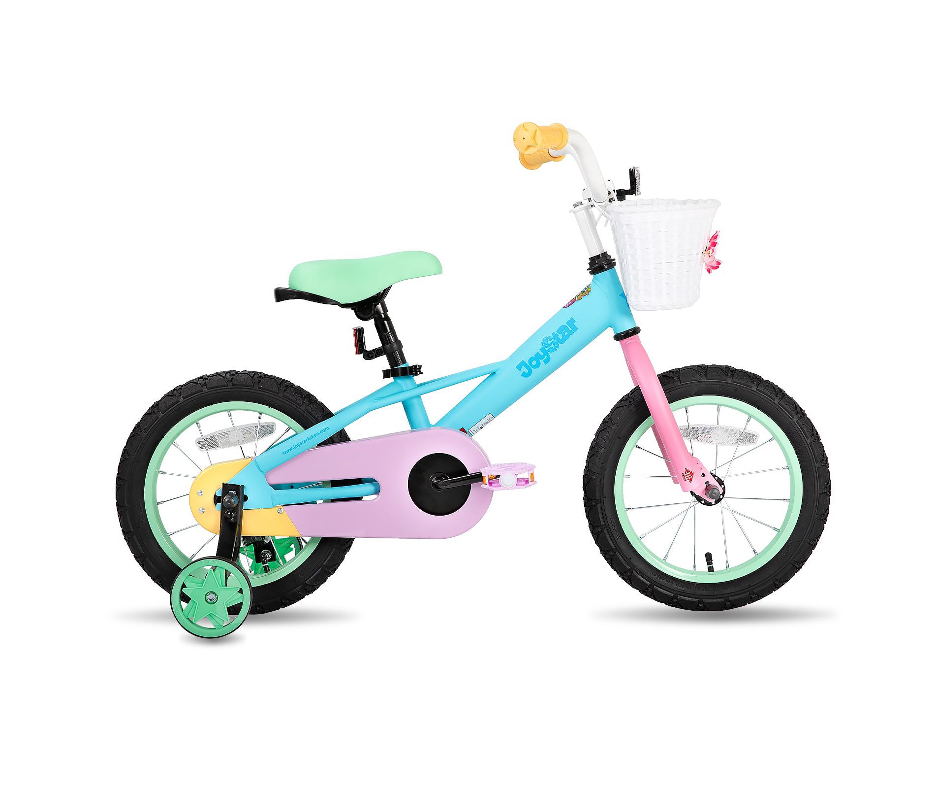 JOYSTAR Macarons 14" Kids Bike, Girls Toddler Bicycle with Training Wheels & Coaster Brake