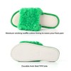 Women's Slip On Fuzzy House Slippers Open Toe Fluffy Plush Memory Foam Indoor Bedroom Slides - 4 of 4