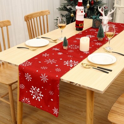 Christmas Tablecloth for Rectangle/Round Tables,Snowflake Washable Decorative Table Cover,Party Decorations for Parties Kitchen and Dining Room