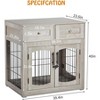 Dog Crate Wooden Kennel Indoor End Table Pet Furniture With Doors & Drawers - 2 of 4