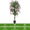 Resenkos Set of 2 Artificial Wisteria Trees, Features Adjustable Branches with Purple Blooms, Purple/Green - 2 of 4