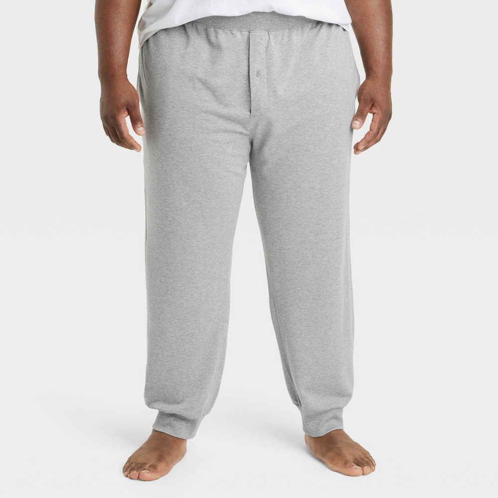 Men's Big & Tall Cotton Modal Knit Jogger Pajama Pants - Goodfellow & Co™ Heathered Gray 4XL -  88272725