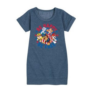 Girls' - Paw Patrol - Americana Graphic Short Sleeve Fleece Dress - 1 of 4