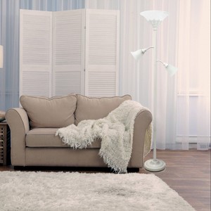 3-Light Floor Lamp with Scalloped Glass Shade - Elegant Designs - 1 of 4