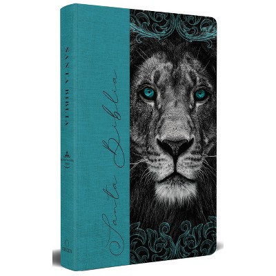 Biblia Rvr 1960 Letra Grande, Tamaño Manual, Tapa Dura de Tela León Aguamarina / Spanish Bible Rvr 1960 Handy Size Large Print Hardcover Cloth Lion