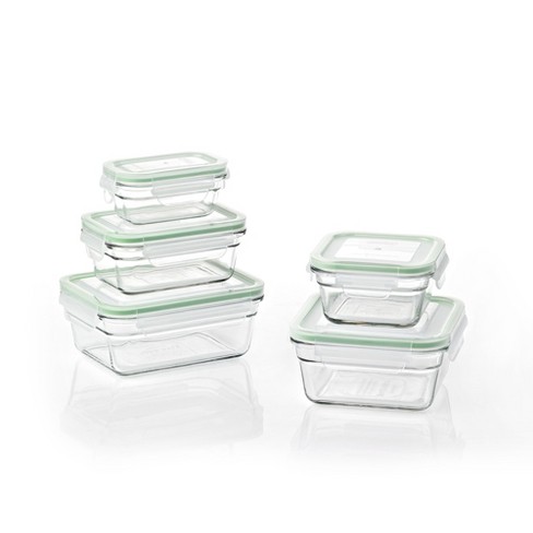 Glasslock Mini 5 and 7 Ounce Tempered Glass Food Storage Container Set, 8 Pieces