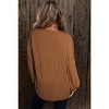 I AM A FASHION JUNKY Brown Solid Color Textured Pullover Casual Long Sleeve Top - 2 of 4