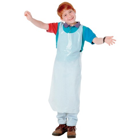 Creativity Street Youth Disposable Aprons, White, 24 X 35, 100