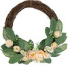 Northlight 14" Mini Peach Rose Half Floral Spring Wreath - 4 of 4