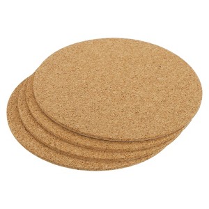 Unique Bargains Cork Durable Heat Resistant Round Coasters for Tableware - 1 of 4