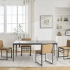 Set of 2 Modern Upholstered Dining Chairs with Linen Cushions & Metal Frame,Minimalist Style Kitchen Chairs-The Pop Home - 3 of 4