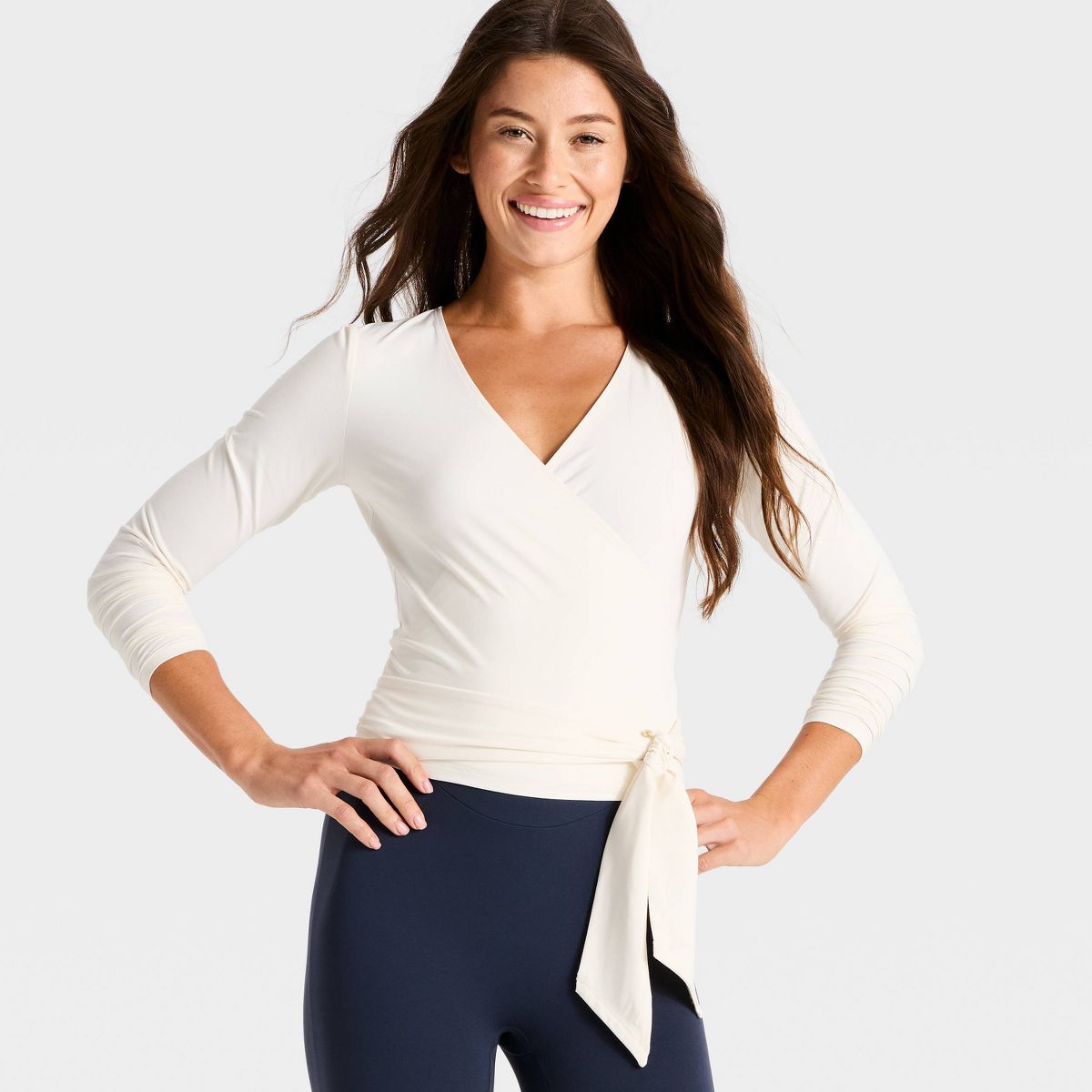 Women's Knit Long Sleeve Wrap Top - All In Motion™ - thumbnail 6