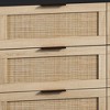 6 Drawer Dresser Rattan Dresser Modern Chest with Drawers, Wood Storage Closet Dressers Chest of Drawers for Bedroom,Living Room,Hallway - 3 of 4