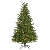 HOMCOM 6ft Prelit Artificial Christmas Tree Holiday Decoration with Warm Yellow Clear Lights, Auto Open, Wide Shape, Extra Bulb - 4 of 4