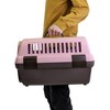 Richell: Pet Travel Carrier II - Small Pink - Dog & Cat Transporter, Collapsible Design for Storage, Small Pets Up to 11 lbs, Latches to Seat Belts - 4 of 4