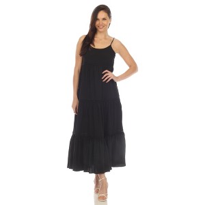 White Mark Women's Scoop Neck Tiered Maxi Sun Dress - 1 of 4