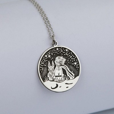 Little Prince Necklace, The Untamed Spirit of Childhood in Sterling Silver Necklace for Women - Silver Necklace