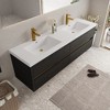 Whisen Pre-Assembled Floating Wall-Mounted Bathroom Vanity with Stone Resin Sink, U-Shaped Storage Drawers - 2 of 4