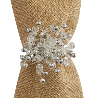 Park Designs Frost And Ice Beaded Napkin Ring Set Of 4 : Target