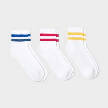 Women's Striped Cushioned Ankle Socks 3pk – Universal Thread™ 4-10
