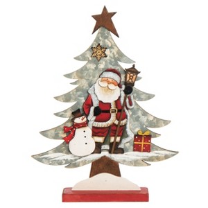 Transpac 14.75 in Multicolored Wood Christmas Tree Decor for Festive Holiday Home Decoration - 1 of 2